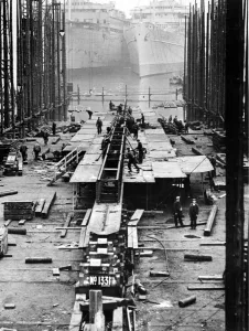 Framed Print : The keel and laid this week for the second of two combined passenger and cargo ljiners