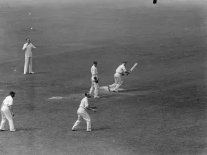 Sportsmen Prints: Kent versus Surrey in the County Championship Les Ames batting for Kent. 31 July 1928