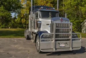 Artic Prints: Kenworth 6x4 semi unit parked in the sun against gorgous autumn colours