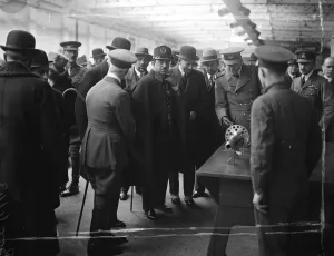 The King of Afghanistan at Royal Air Force training school at Halton. 17 March 1928