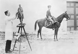 1920s 1920s 20s 20s Prints: King Alfonso Poses for Equestrian Statue An interesting picture of the King of
