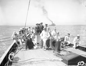 The King on the Britannia at Cowes. 7 August 1924