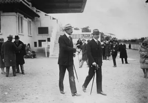 The King of Denmark on the racecourse at Cannes. 26 Ferruary 1929