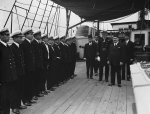 Sailors Prints: King of Egypt visits HMS Worcester nautical training ship at Greenhithe
