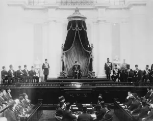 Government Prints: King Fuad I opened the new Egyptian Parliament in State, amidst impressive scenes