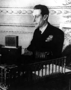 Microphone Prints: King George VI making the VE Day broadcast speech on 8 May 1945 We kept faith with ourselves