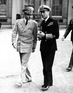 King George VI with the Shah of Persia at Buckingham Palace, London, England. 20