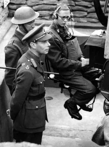 King George VI visited many searchlight units, listening posts and gun emplacements