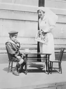 King Georges war time nurse in her favourite role. Miss Tremaine, the Canadian Army nurse