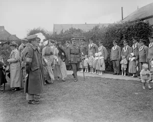 King Manoel and Queen Augusta of Portugal visit the Princess Louise Military Orthopaedic