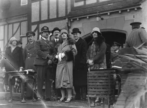 The King and Queen of Afghanistan at Hendon. Inspecting the troops. 17 March 1928 King