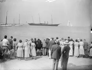 The King and Queen board Royal Yacht for holiday afloat. The King and Queen arriving