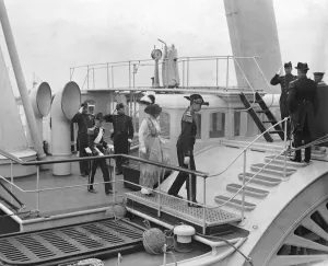 King and Queen of Denmark at Port Victoria. King Christian, Queen Alexandrine