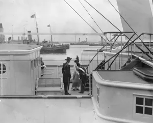 King and Queen of Denmark at Port Victoria. Received by the Prince of Wales