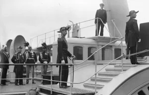 King and Queen of Denmark at Port Victoria. King Christian Landing