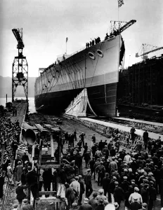 The King and Queen visit Tyneside: events of the Royal tour The King George V launched by the King
