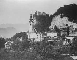 King and Queen of Yugoslavias honeymoon spot. Castle Veldes, perched on a rock