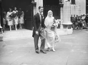 King of Spain attend a notable London wedding. The Hon Rosemary Guest, daughter