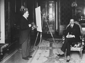 King of Spain poses for his portrait. The king of Spain posing for his portrait