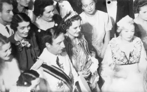 King Zog and his Queen at reception in Tirana, 10th anniversary of Kings proclamation, celebrated
