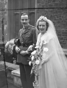 Wedding Dress Prints: Kings Chapel wedding. The marriage between Major N N M Denny