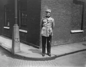 Medals Prints: The Kings Levee at St James Palace Lieutenant Colonel Douglas Capitaneanu DSO
