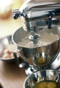 Cooking Prints: Kitchen aid mixer being used to make a cake