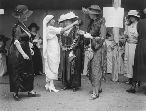 Well Known Society People Help Y M C A blue fair Mrs Lloyd George who opened