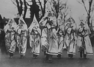 Ku Klux Klan parade at New Jersey on armistice day. Several thousand klansmen
