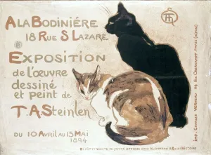 A la Bodiniere by T A Steinlen 10 April 1894 : advertising an exhibition of painting