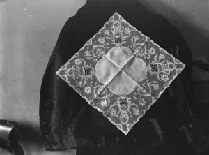 Wedding Inspiration Prints: Lace handkerchief made by Bucks and Beds Lace Association and presented to Mrs Lady