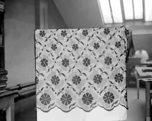 Lace making at messrs William Bridgett and Sons Ltd, Lenton, Nottingham. Specimen