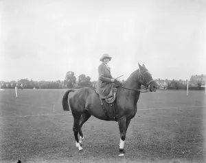 Ladies gymkhana at Hurlingham. The Hon Mrs George Cooper who competed in several of the events