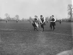 Sportswomen Prints: Ladies hockey at Kew East versus South Territorials 26 February 1921
