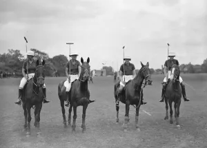 Polo Stick Prints: Ladies Inter Club Polo at Ranelagh - Ferne B Team left to right Miss Pamela Denison Pender