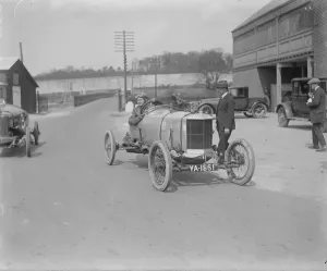 Race Racing Prints: Ladies motor racing at Brooklands. Miss Pink, winner of the Race. 29 April 1922