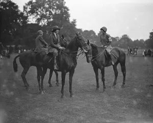 Polo Prints: Ladies Mounted Sports at Ranelagh Lady Victoria Fielding ( left ) and Miss C Wardrop 1925