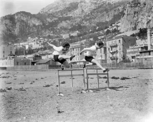 Ladies Olympic Games at Monte Carlo. Miss Wright and Miss Hatt, two of the English