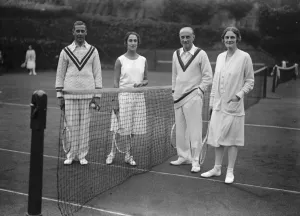 Lady Crosfields lawn tennis tournament at Highgate. Right to left Mrs Winston Churchill