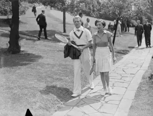 Lady Crossfields tennis club party at Highgate Mr John Buckmaster and Mrs Hunt