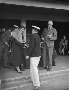 Cadets Prints: Lady Devitt presenting prizes for HMS Worcester Sports. HMS Worcester is the training