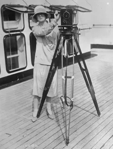 Lady Mercy Dean films the press. Lady Mercy Dean turning the tables
