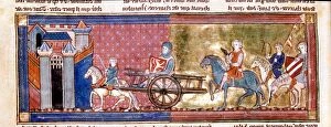 People Collection: Lancelot in a cart drawn by a dwarf 1300-25. The Blue Nile by Alan Moorhead, page 305