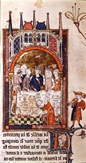 Images Dated 10th March 2003: Lancelot tells his tales of the quest to King Arthur. Guinevere on the eve of the pentecost