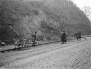 A landslide in Dartford, Kent. 1937