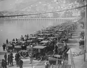 Leisure Prints: The large fleet of cars on the quayside at Monte Carlo for the purpose of conveying