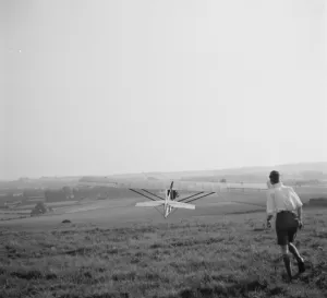 Plane Prints: The Launch of a Cessna CG-2 Glider in Lenham, Kent. 1936