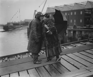 Launch of new Australian supermarine napier flying boat at Southampton. Lady cook