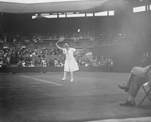 Lawn Tennis championship at Wimbeldon Miss McKane in play against Mrs Mallory 25