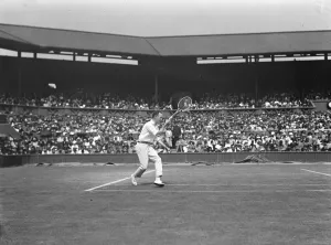 Lawn Tennis Championships at Wimbeldon Johntone in play 7 July 1923